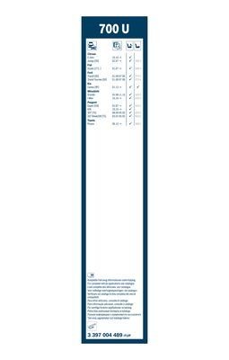 Щетка стеклоочистителя 700мм бескаркасная BOSCH 3 397 004 489 BOSCH
