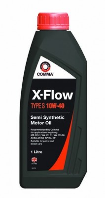 COMMA 10W40 X-FLOW TYPE S (1L) масло мот.! полусинт ACEA A3/B3,API SL/CF,MB 229. XFS1L COMMA