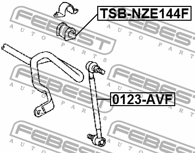 втулка переднего стабилизатора!d23\ Toyota Corolla 06-12 TSB-NZE144F FEBEST