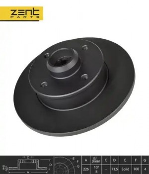 диск тормозной задний! VW Golf/Passat/Polo/Vento 1.8-1.9TDi 83> Z06275 ZENTPARTS