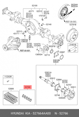 Кольцо стопорное HYUNDAI Porter полуоси комплект OE 527664AA00 HYUNDAI KIA