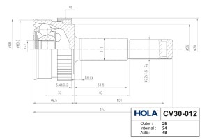 ШРУС наружный CV30-012 HOLA