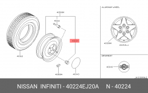 гайка колесная!\ Nissan Primera 02> 40224-EJ20A NISSAN