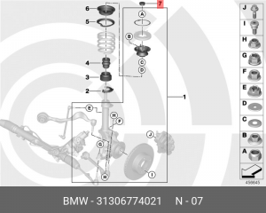 Заглушка BMW 3 (05-10) опоры амортизатора переднего OE 31 30 6 774 021 BMW