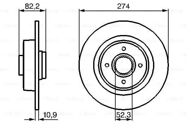Диск тормозной RENAULT Megane (08-),Scenic (09-) задний (1шт.) BOSCH 0 986 479 108 BOSCH