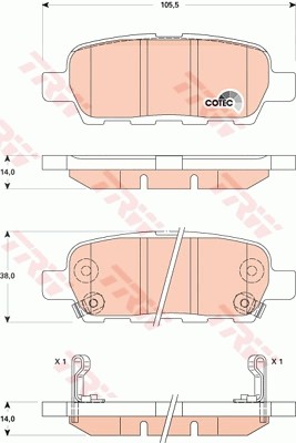 Колодки тормозные NISSAN Teana (J31) задние (4шт.) TRW GDB3507 TRW