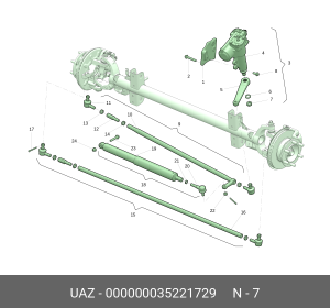 Гайка М22х1.5 рулевой сошки УАЗ (ОАО УАЗ) 000000035221729 UAZ UAZ