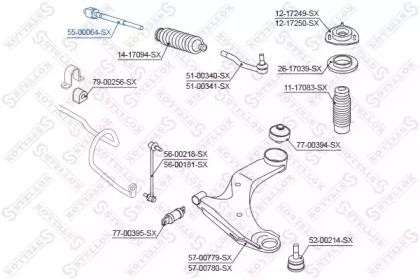 тяга рулевая!\ Renault Koleos 08> 55-00064-SX STELLOX