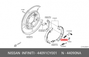 пружина барабанного тормоза!\ Nissan Juke 10> 44091CY001 NISSAN