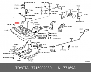 TOYOTA AVENSIS II (2003-2008), COROLLA E11/E12 ПРОКЛ. ТОПЛ. ФИЛЬТРА В ТОПЛ. БАКЕ 77169-02030 TOYOTA