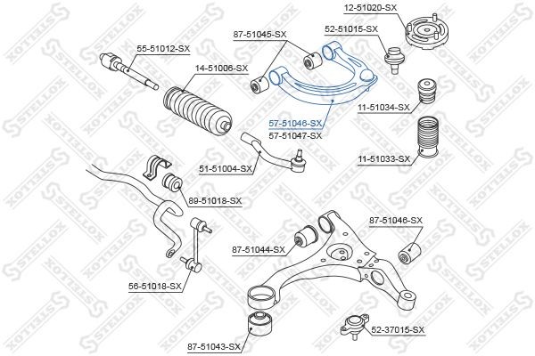 рычаг верхний левый!\ Hyundai Sonata NF 04> 57-51046-SX STELLOX