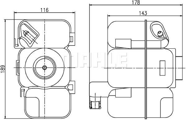 бачок расширительный!\ Volvo S60 00-10/V70 99-08/S80 98-08/XC90 02-15 CRT 206 000S MAHLE KNECHT