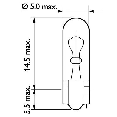 Лампа 24V W1.2W W2.1x4.6d PHILIPS 13516CP PHILIPS