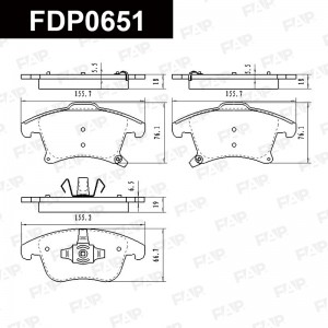 Тормозные колодки дисковые смесь CERAMIC FDP0651 FDP0651 FAP