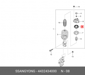 Подшипник опоры SSANGYONG Actyon (10-) амортизатора переднего OE 4432434000 SSANG YONG