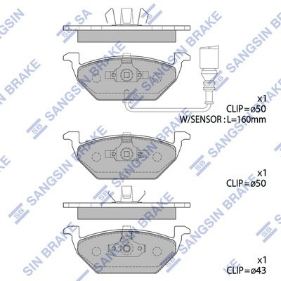 Колодки тормозные дисковые передние VOLKSWAGEN BORA 98-05 (SEVERE DUTY) SP2025SD SP2025SD SANGSIN