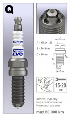 Свеча зажигания PREMIUM EVO QR15BFXC (1940) QR15BFXC BRISK