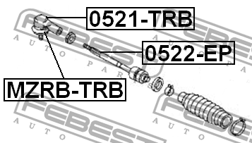 Тяга рулевая FORD MAVERICK 00-09, MAZDA TRIBUTE 00-07 0522-EP 0522-EP FEBEST