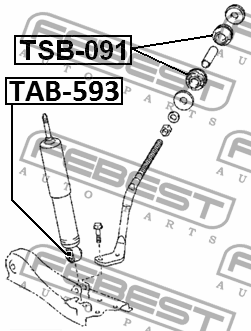 Сайлентблок передн амортизатора нижний TOYOTA HIACE 2005.01-2014.02 TAB-593 TAB593 FEBEST