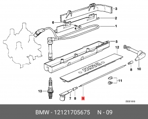 провод высокого напряжения!  BMW E9/E3/E21 BMW 12 12 1 705 675 BMW