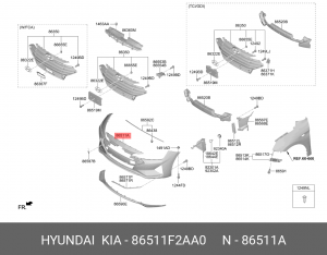Бампер 86511F2AA0 HYUNDAI KIA