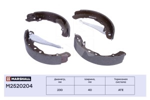 Торм. колодки барабанные задн. Audi 80 91-  100 77- VW Golf II III 84-  Passat B M2520204 MARSHALL