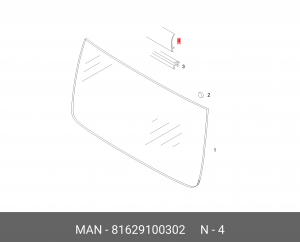 Уплотнитель лобового стекла 1989 mm 81629100302 MAN