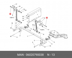 болт конусный! M14X1.5X18 H10X9\MAN 06020790038 MAN