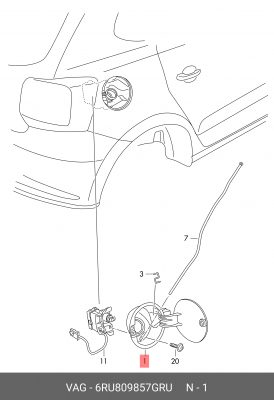 Лючок бака топливного VW Polo (10-15) OE 6RU 809 857 GRU VAG