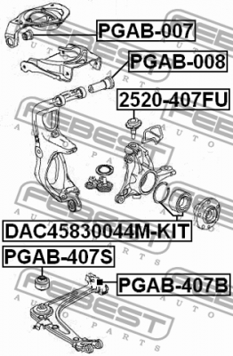 Сайлентблок рычага задний CITROEN C6 2005-2012 PGAB-407B PGAB-407B FEBEST