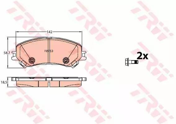 Колодки передние RENAULT MEGANE IV 11/15-, ESPACE V 6/15- 1.6dCi GDB2152 GDB2152 TRW