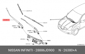 ПОВОДОК СТЕКЛООЧИСТИТЕЛЯ 28886-JD900 28886-JD900 NISSAN