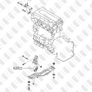 Опора двигателя передняя KIA Carens/Shuma/Sephia/Mentor/Spectra 97- FL0322 FL0322 FIXAR