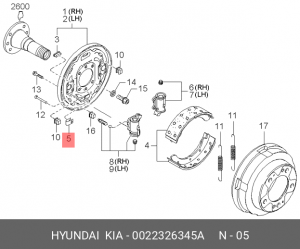 УПОРНАЯ ПЛАНКА ТОРМОЗНОГО МЕХ (10702070/230319/0049944/67 - КОРЕЯ, РЕСПУБЛИКА) 0022326345A HYUNDAI