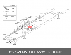 Шланг тормозной HYUNDAI HD120 центральный OE 588816A050 HYUNDAI KIA