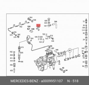 хомут трубок ТНВД MB A 000 995 11 07 MERCEDES BENZ