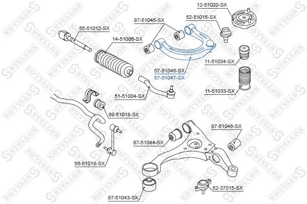 рычаг верхний правый!\ Hyundai Sonata NF 04> 5751047SX STELLOX
