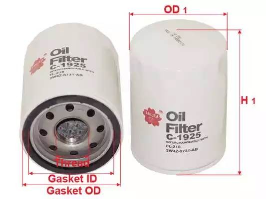 Замена на C1925SL Фильтр масляный  LAND ROVER RANGE ROVER 4,2 2005 - 2012  LAND  C1925 SAKURA