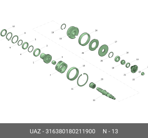 Сальник УАЗ-3163 Патриот (РК DYMOS) коробки раздаточной вала привода заднего мос 316380180211900 UAZ UAZ