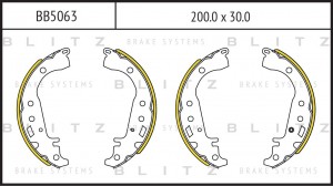 колодки барабанные!\ Toyota Yaris/Prius 99> BB5063 BLITZ