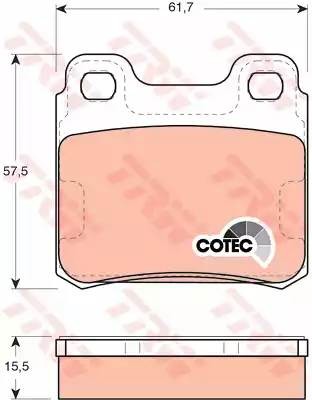 Колодки тормозные OPEL Vectra A задние (4шт.) TRW GDB952 TRW