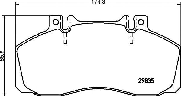 Колодки тормозные MERCEDES Vario дисковые (175x85x22) (4шт.) TEXTAR 2983506 TEXTAR