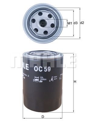 фильтр масляный! АКПП H=141\ RVI Midliner, MAN, Steyr OC 59 MAHLE KNECHT