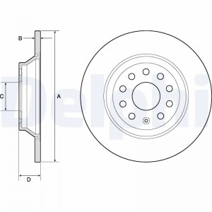 BG4751C диск тормозной задний! с покрытием\ Audi A3/Q3/TT, VW Golf/Passat/Tiguan BG4751C DELPHI
