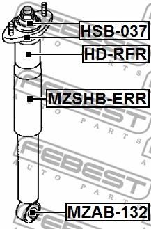 Втулка задн амортизатора нижний MAZDA CX-7 ER 2007-2011 MZAB-132 MZAB-132 FEBEST