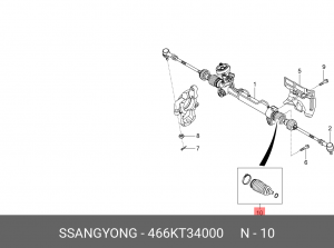 Пыльник SSANGYONG Actyon (10-) (EPS) рейки рулевой OE 466KT34000 SSANG YONG