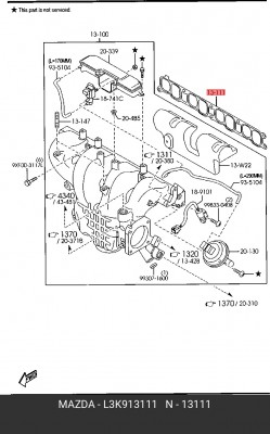 прокладка впускного коллектора!\ Mazda 3/6/CX-7 2.3 06-14 L3K9-13-111 MAZDA