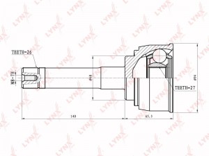 ШРУС наружный к-кт!\ Toyota Liteace/Townace 1.8/2.0/2.2 4WD 85-96 CO-7533 LYNXAUTO