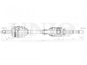 Привод в сборе передний правый CVJ-10095 UNIO