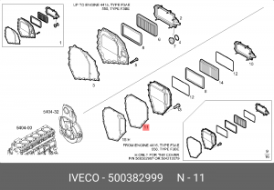 прокладка!(р) задней крышки\Iveco STRALIS двиг F3A 500382999 IVECO